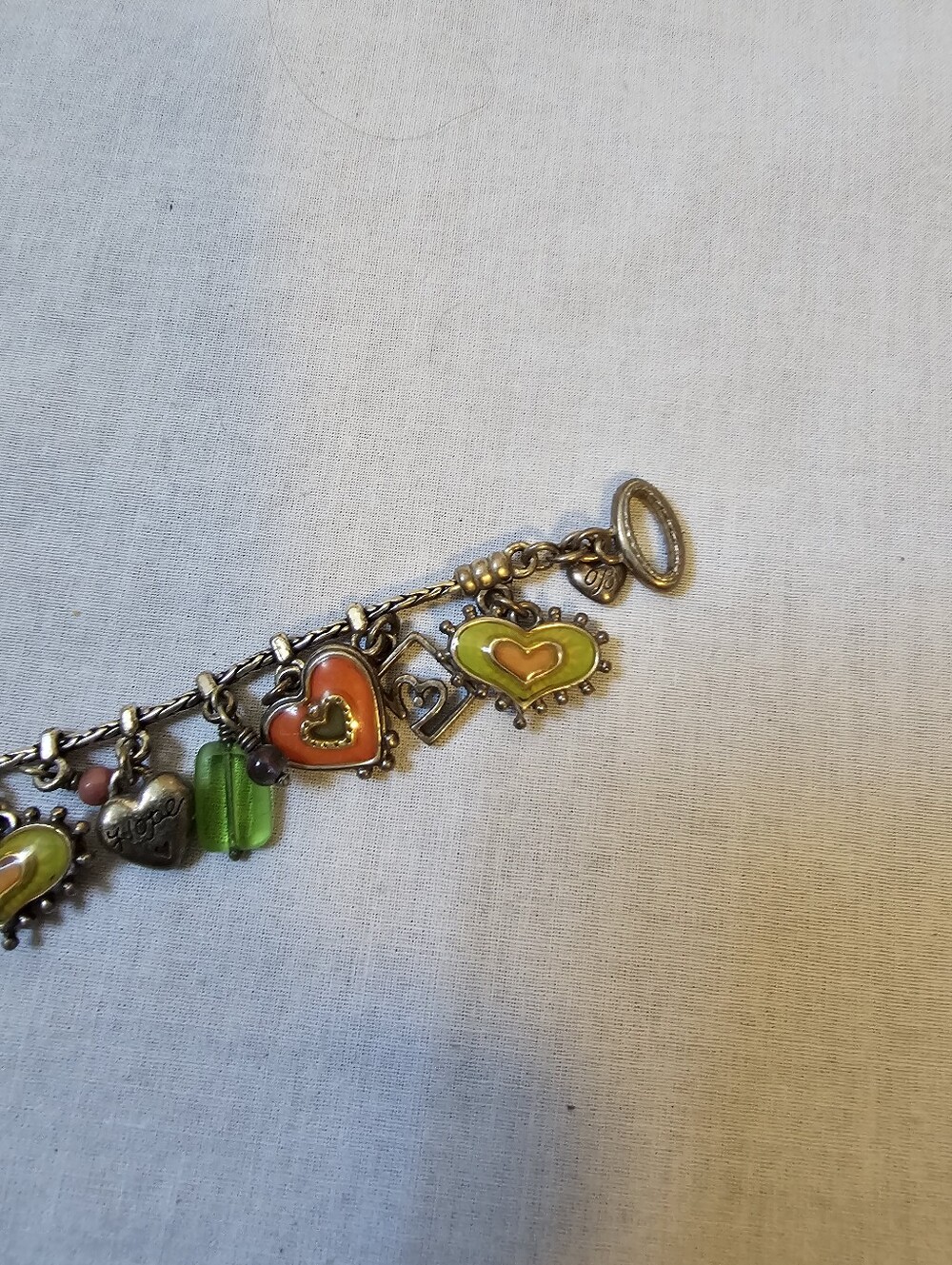 Retired Brighton Hearts Melody Charm Bracelet Portobello Enamel Hearts Toggle - Picture 8 of 13